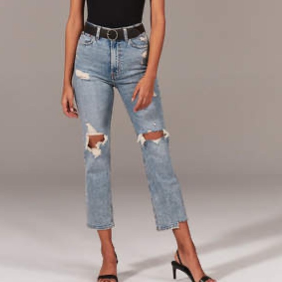 Abercrombie & Fitch Curve Love The Ankle Straight Ultra High Rise Size 26/2 - Picture 1 of 6